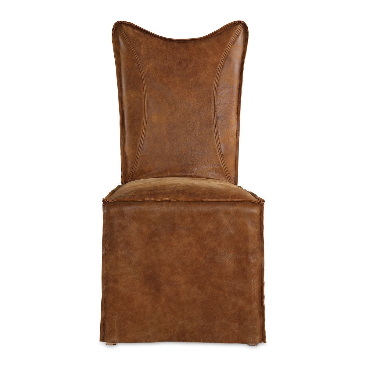 Delroy Armless Chair, Cognac, 2 Per Box, Priced Each – Furniture by Uttermost | Sutter & Vale