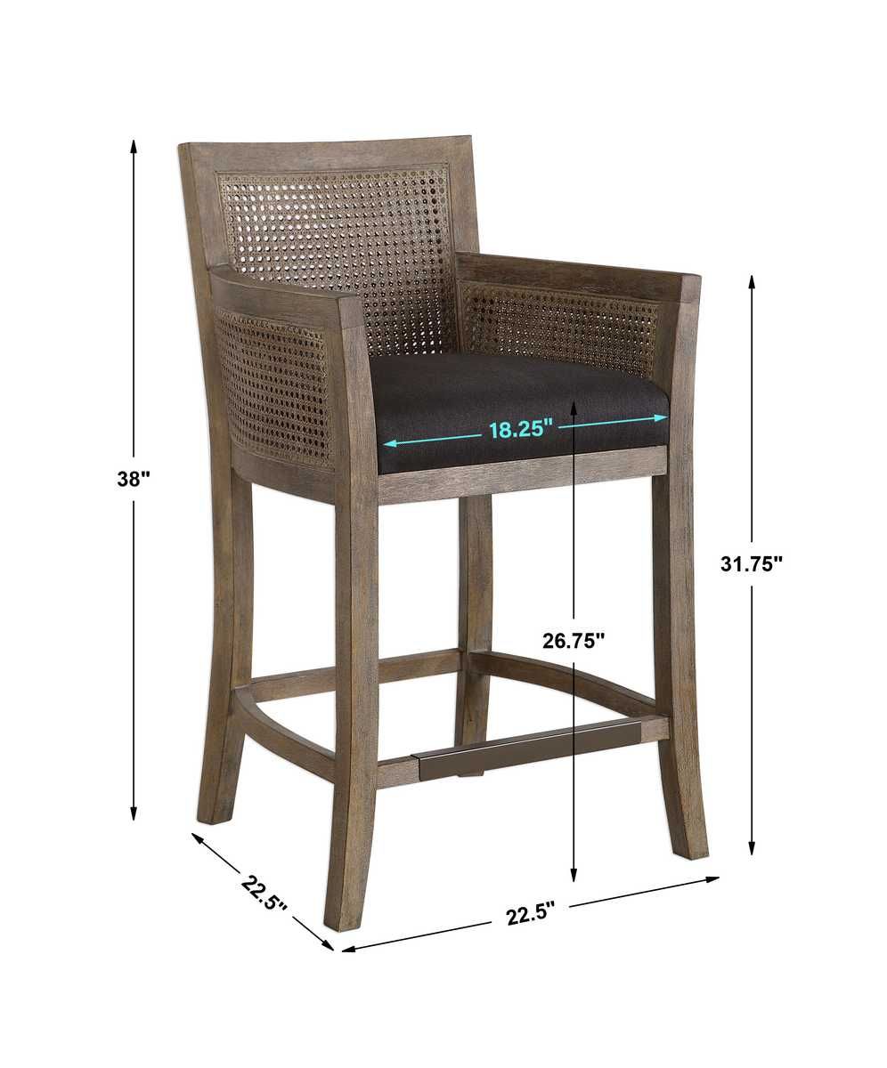 Encore Counter Stool, Gray – Furniture by Uttermost | Sutter & Vale