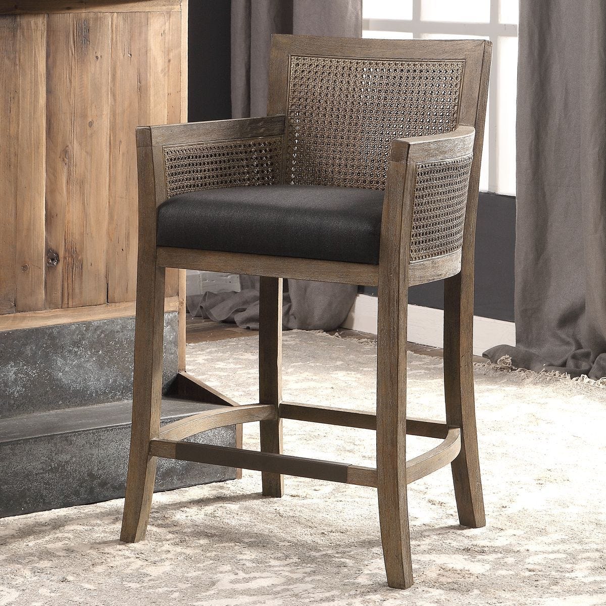 Encore Counter Stool, Gray – Furniture by Uttermost | Sutter & Vale