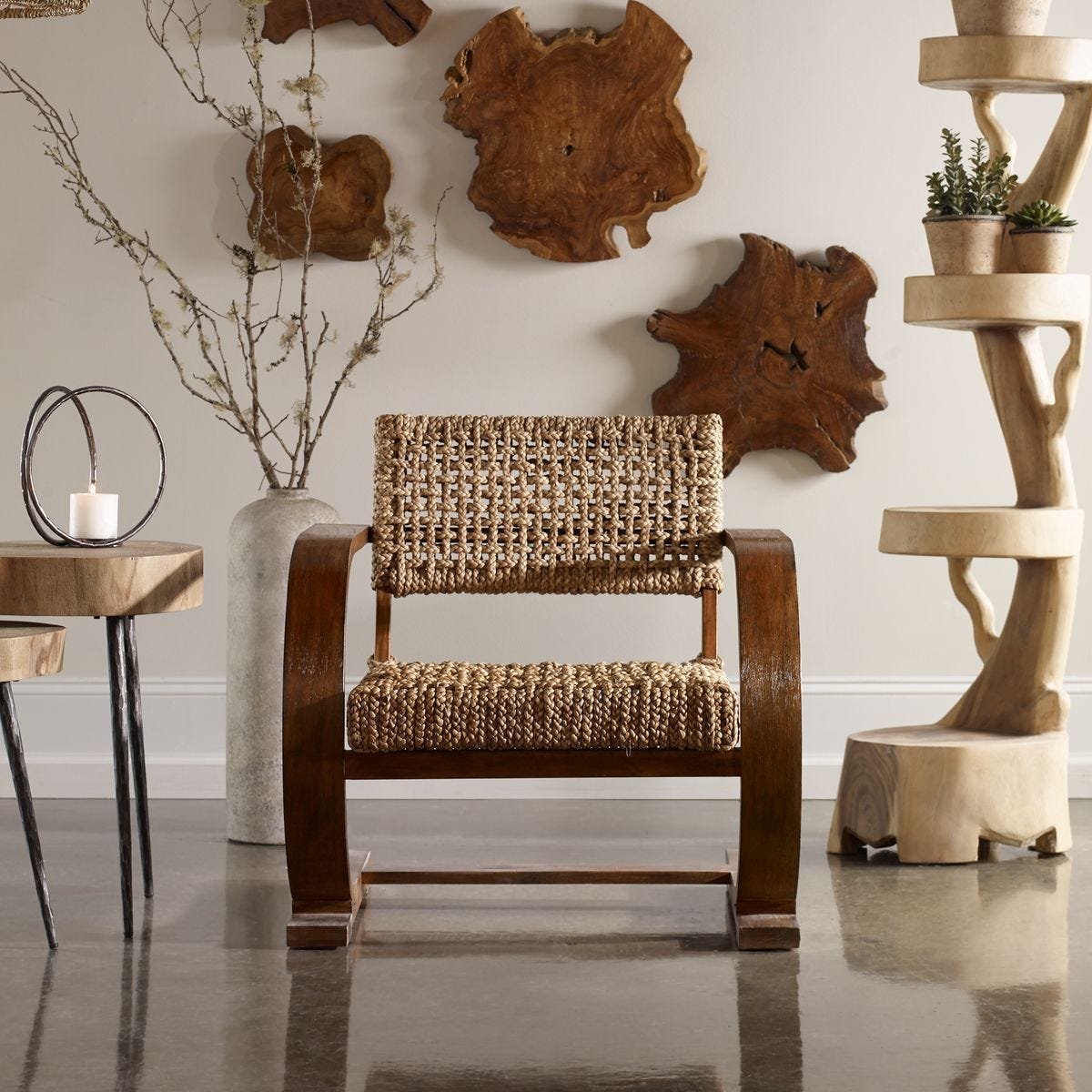 Rehema Accent Chair, Pecan – Furniture by Uttermost | Sutter & Vale