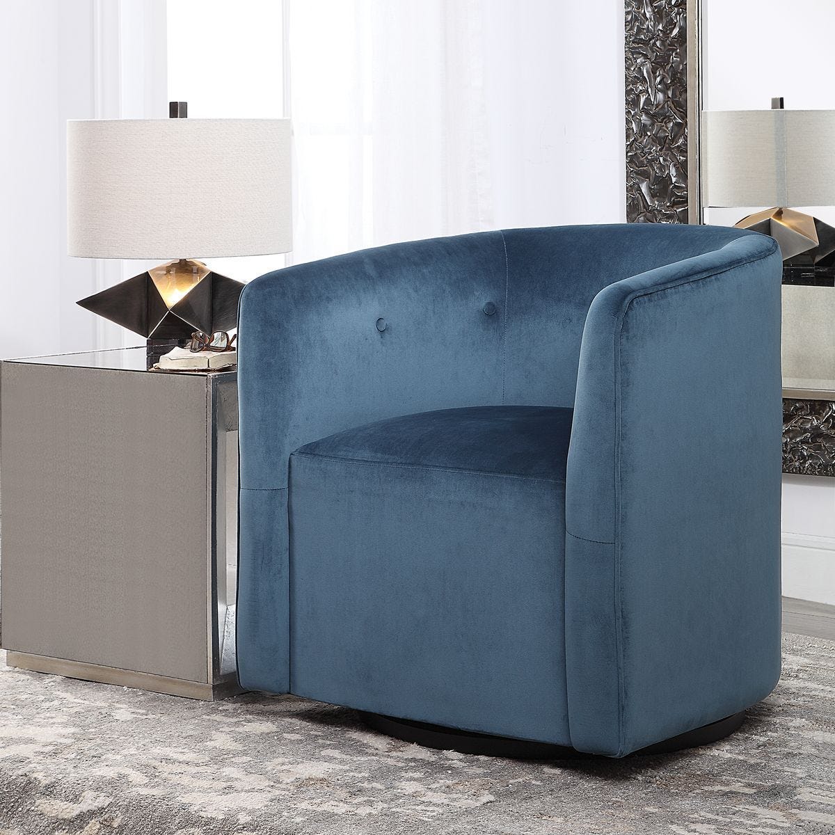 Mallorie Swivel Chair – Furniture by Uttermost | Sutter & Vale