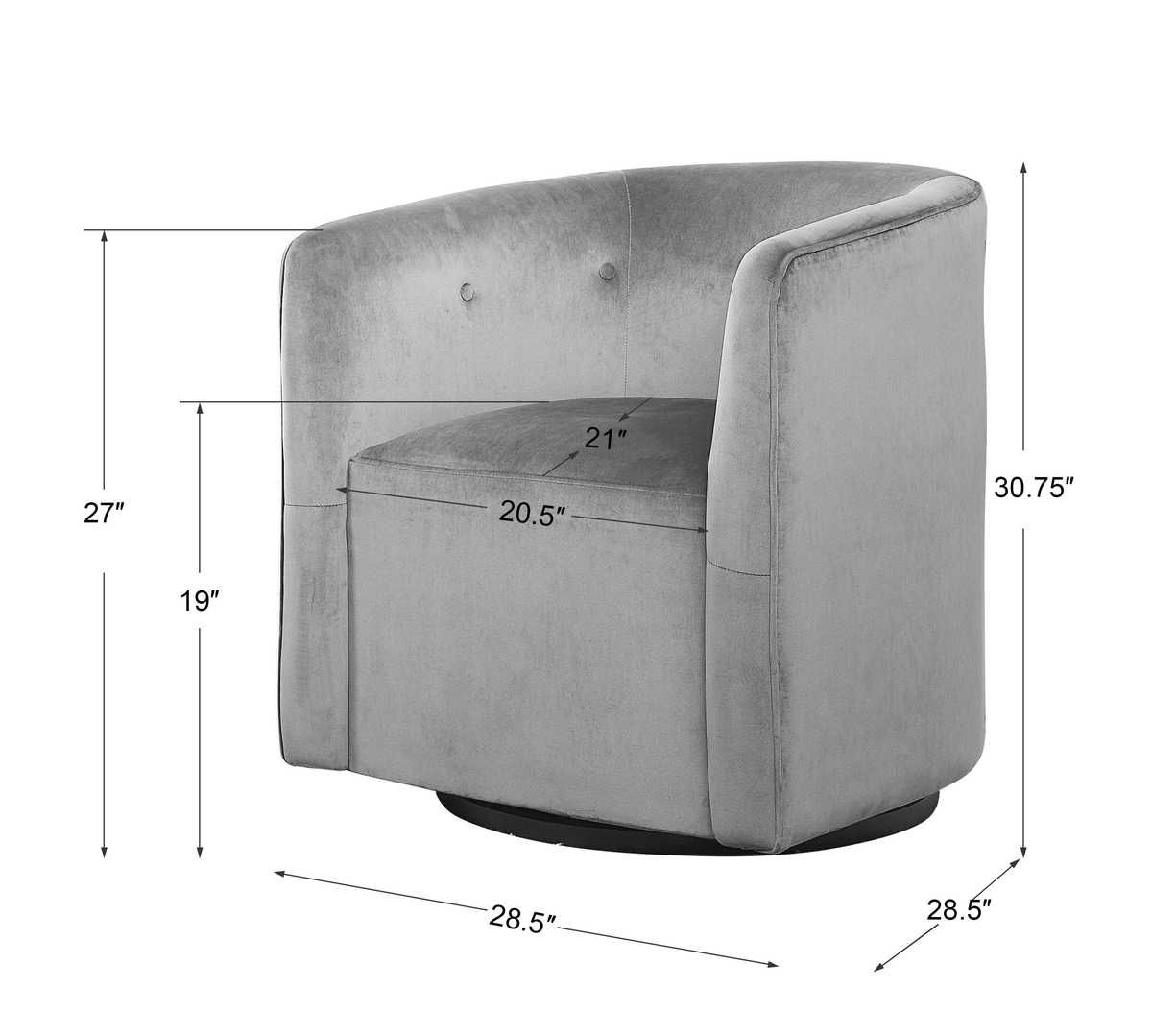 Mallorie Swivel Chair – Furniture by Uttermost | Sutter & Vale