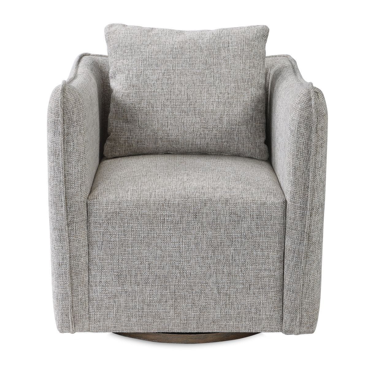 Corben Swivel Chair, Stone – Furniture by Uttermost | Sutter & Vale