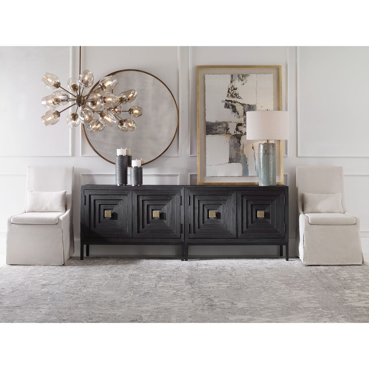Coley Armless Chair, Linen – Furniture by Uttermost | Sutter & Vale