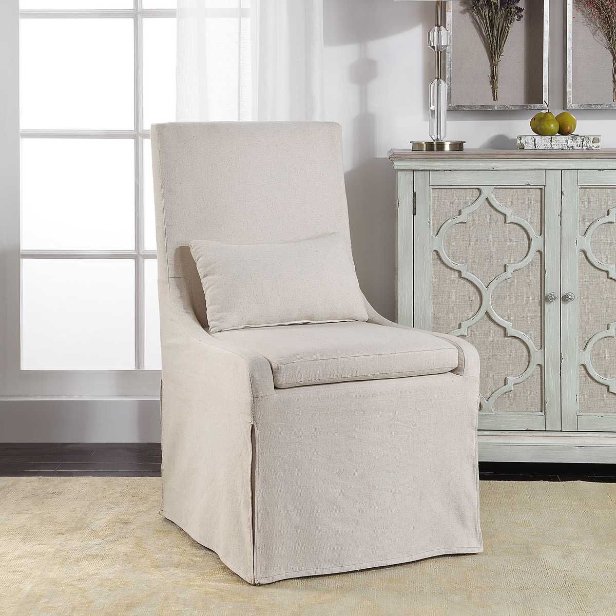 Coley Armless Chair, Linen – Furniture by Uttermost | Sutter & Vale