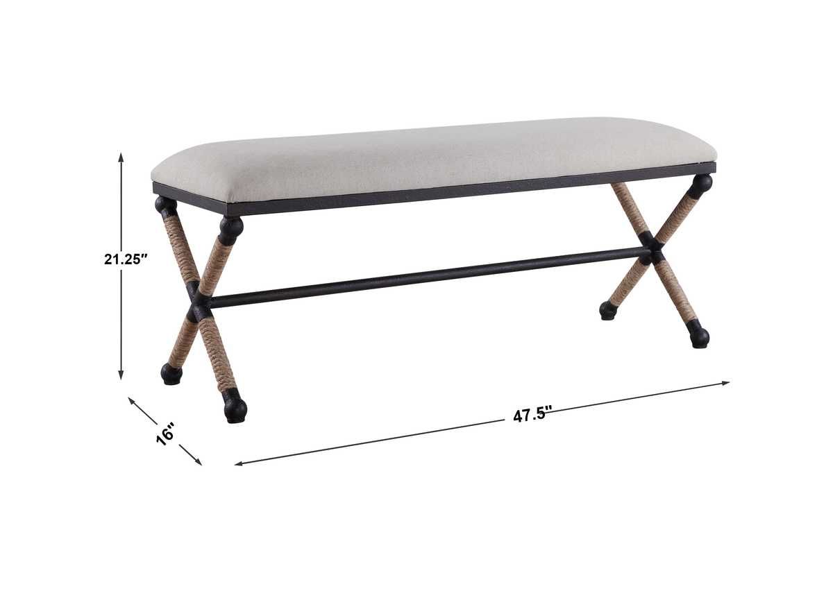 Firth Bench, Oatmeal by Uttermost