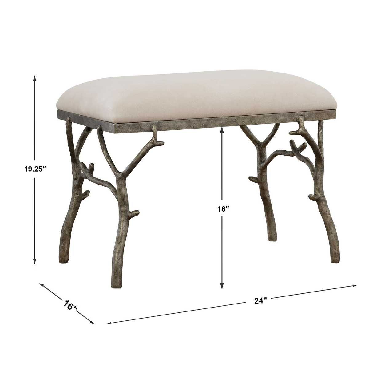 Lismore Small Bench – Furniture by Uttermost | Sutter & Vale