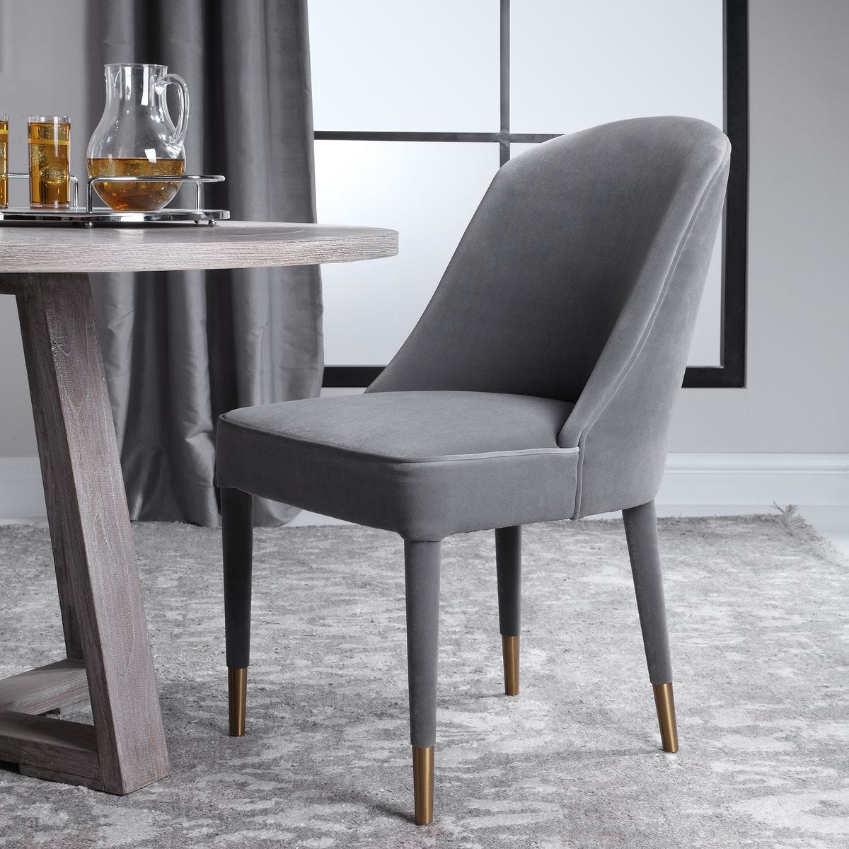 Brie Armless Chair, Gray, 2 Per Box, Priced Each – Furniture by Uttermost | Sutter & Vale