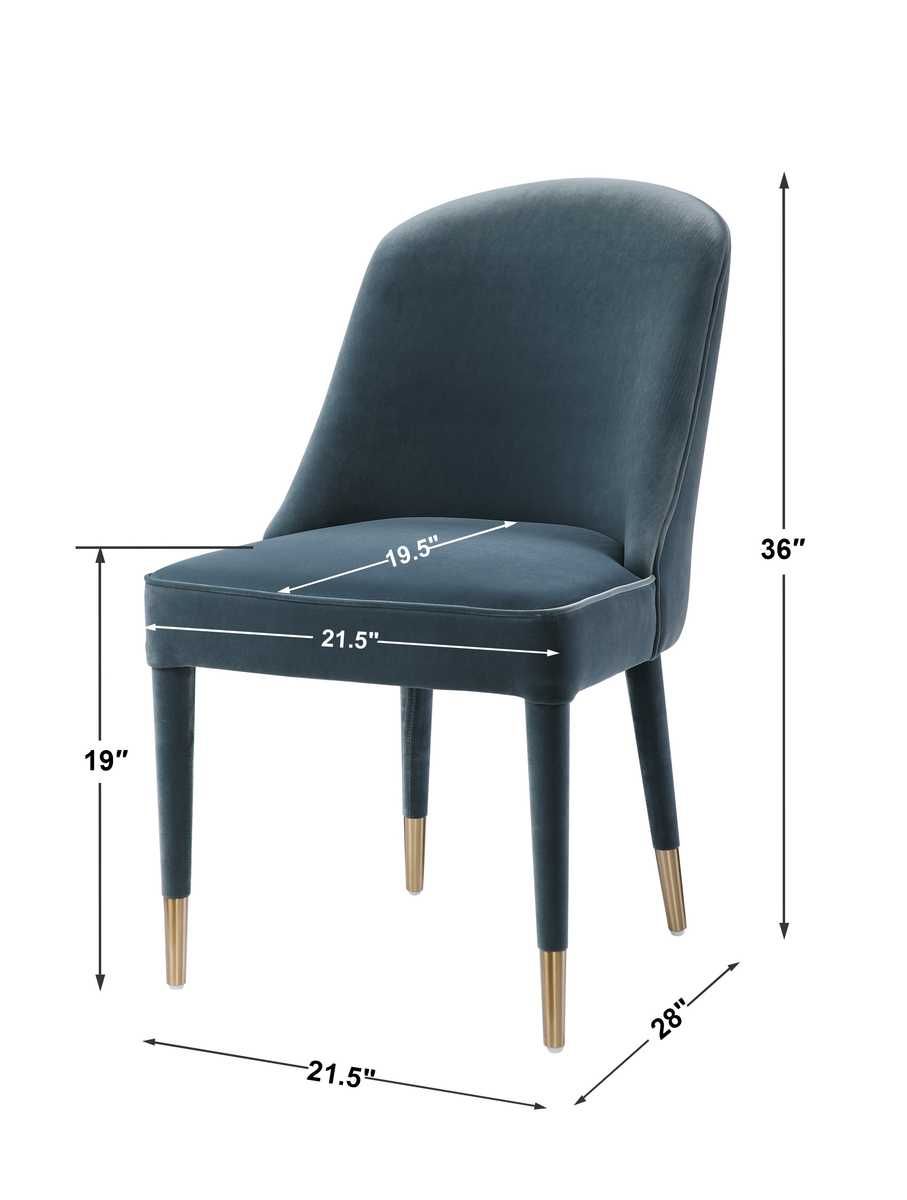 Brie Armless Chair, Blue, 2 Per Box, Priced Each – Furniture by Uttermost | Sutter & Vale