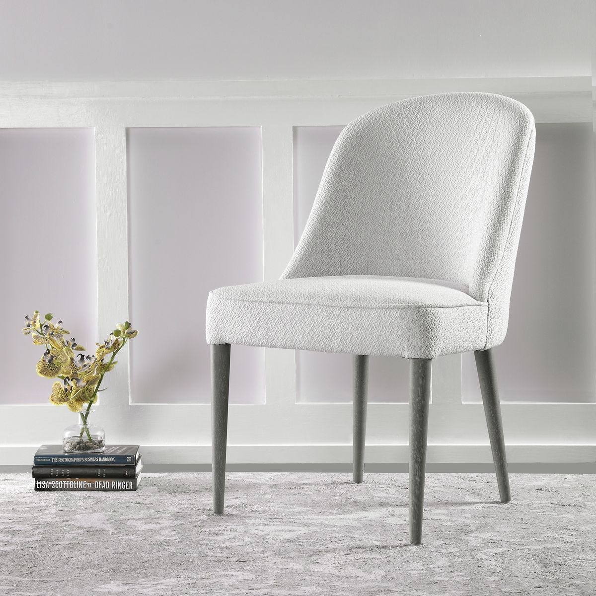 Brie Armless Chair, White, 2 Per Box, Priced Each – Furniture by Uttermost | Sutter & Vale