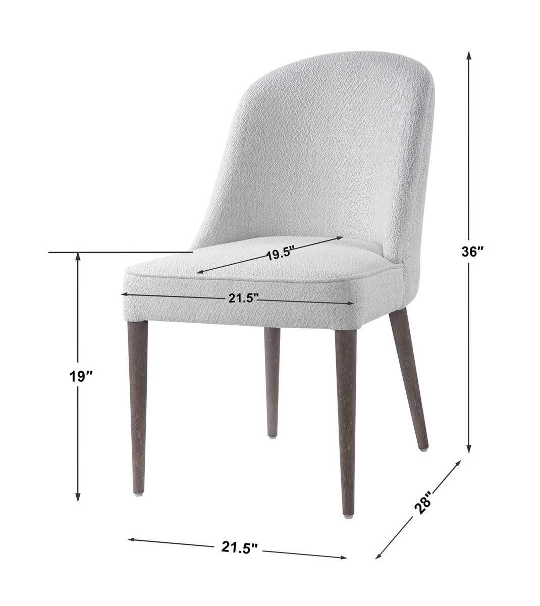 Brie Armless Chair, White, 2 Per Box, Priced Each – Furniture by Uttermost | Sutter & Vale