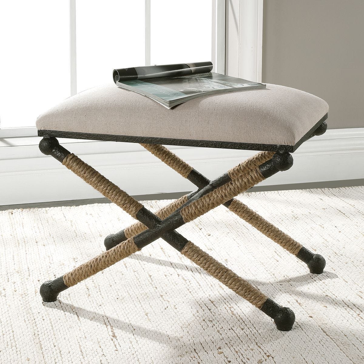 Firth Small Bench, Oatmeal – Furniture by Uttermost | Sutter & Vale