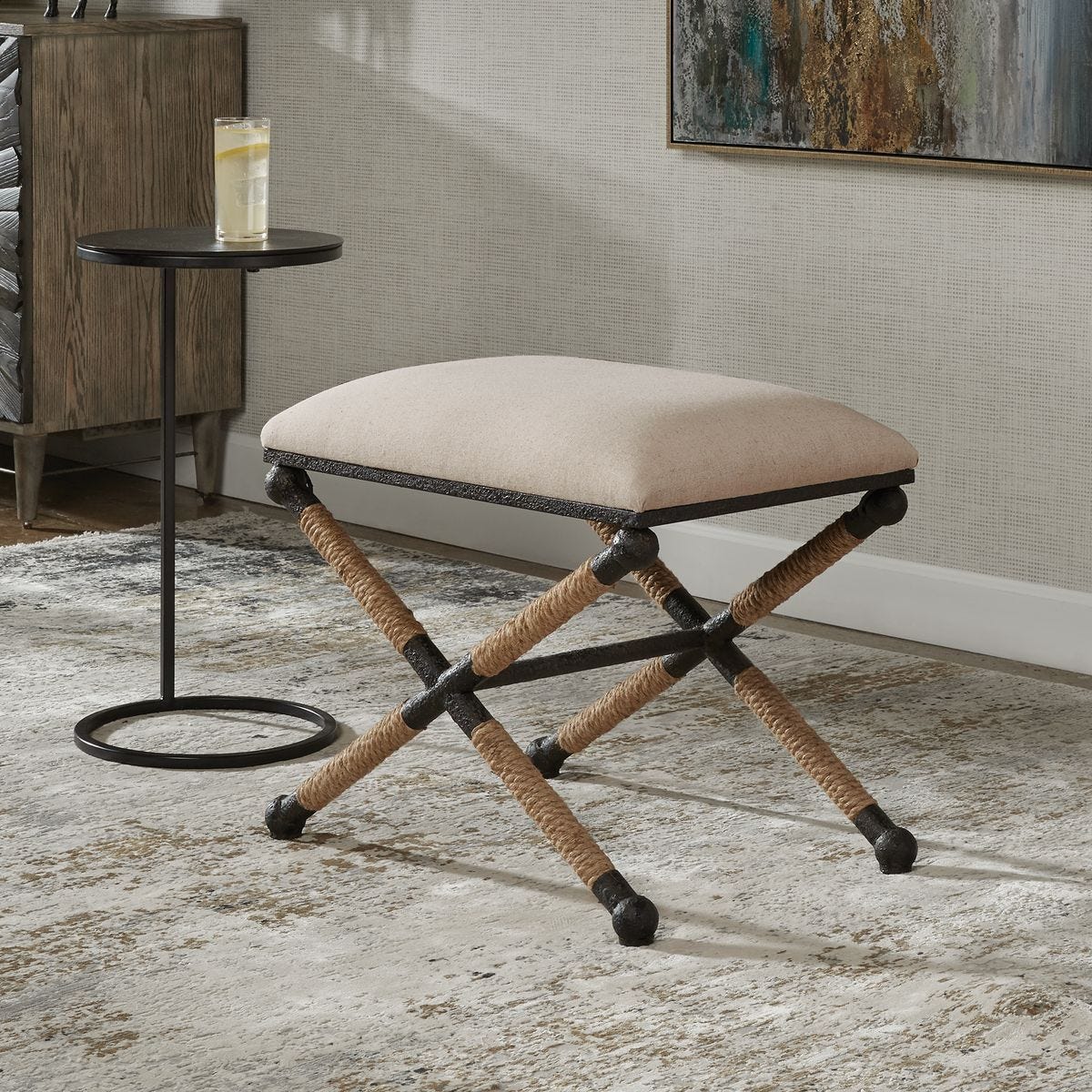 Firth Small Bench, Oatmeal – Furniture by Uttermost | Sutter & Vale