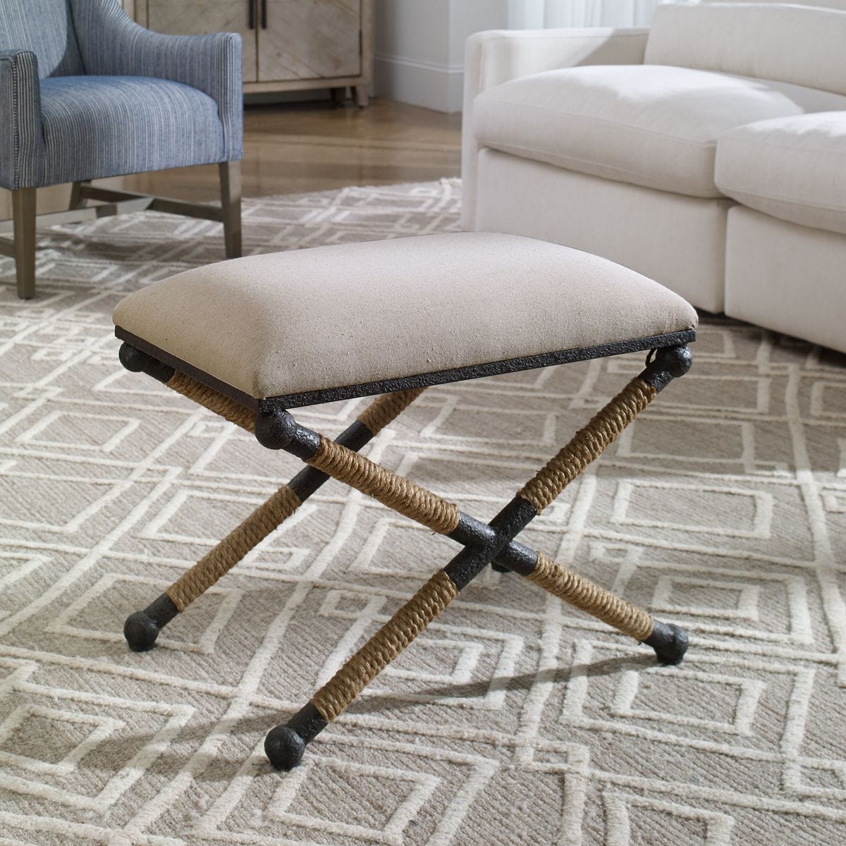 Firth Small Bench, Oatmeal – Furniture by Uttermost | Sutter & Vale