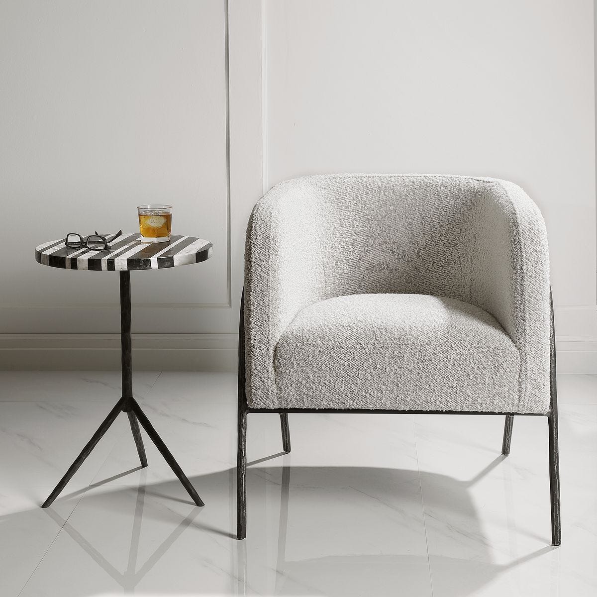 Jacobsen Accent Chair, Gray – Furniture by Uttermost | Sutter & Vale