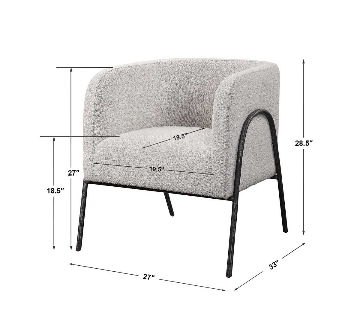 Jacobsen Accent Chair, Gray – Furniture by Uttermost | Sutter & Vale