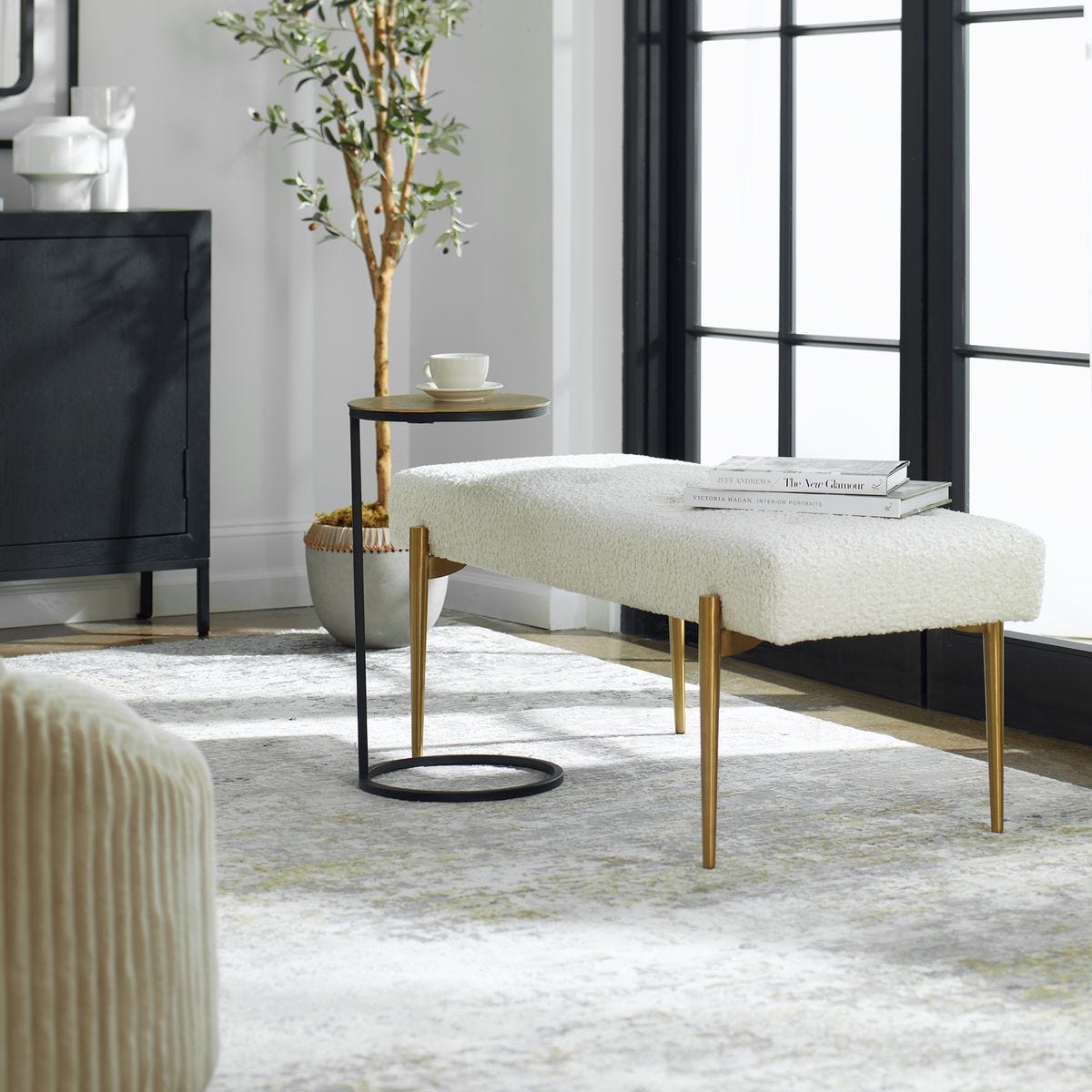 Olivier Bench, Natural – Furniture by Uttermost | Sutter & Vale