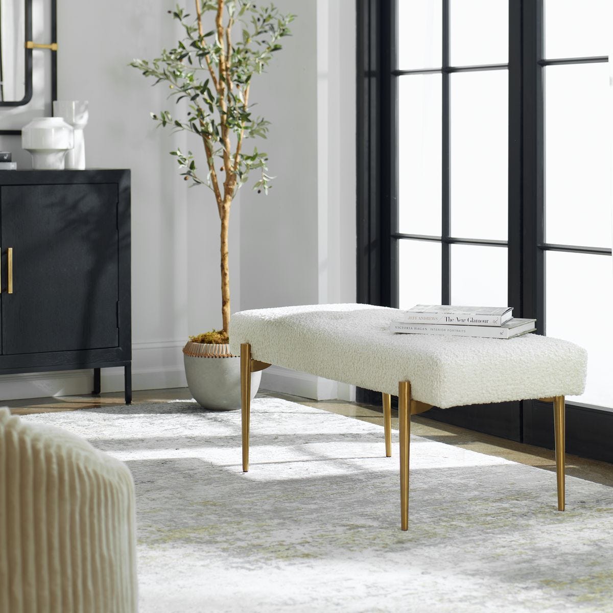 Olivier Bench, Natural – Furniture by Uttermost | Sutter & Vale