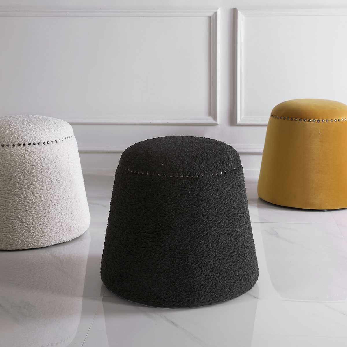 Gumdrop Ottoman, Black – Furniture by Uttermost | Sutter & Vale