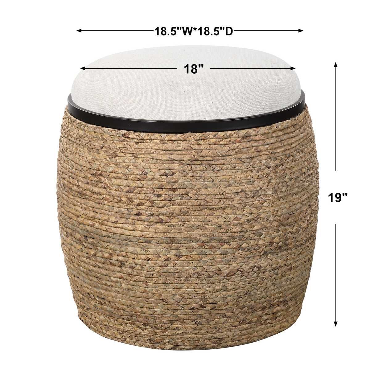 Island Ottoman, Small Round – Furniture by Uttermost | Sutter & Vale