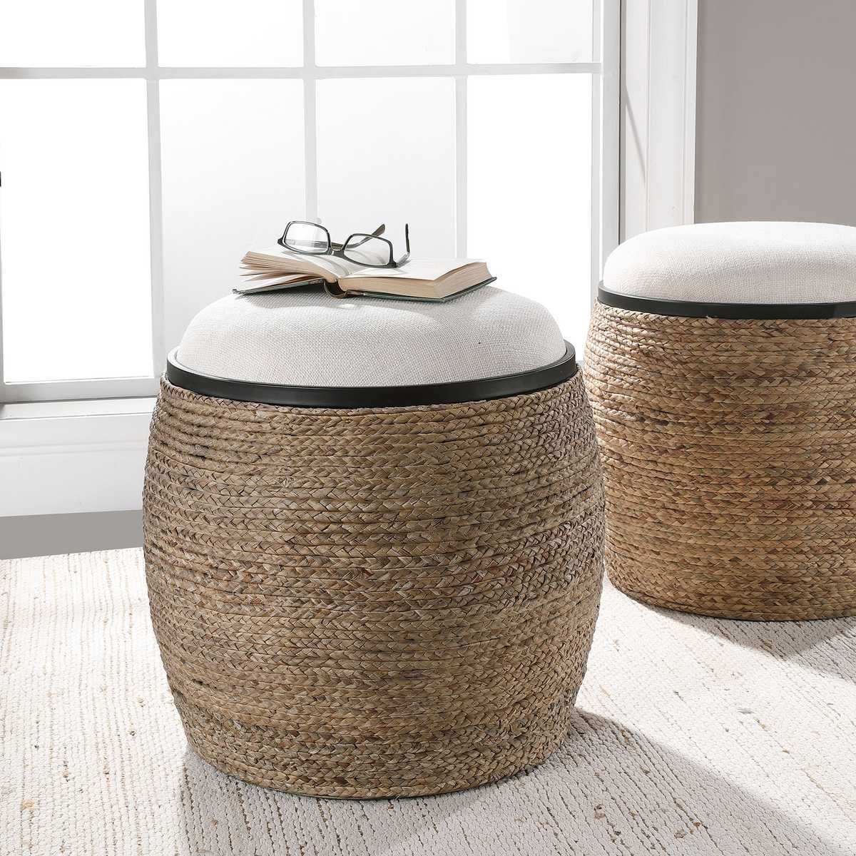 Island Ottoman, Small Round – Furniture by Uttermost | Sutter & Vale