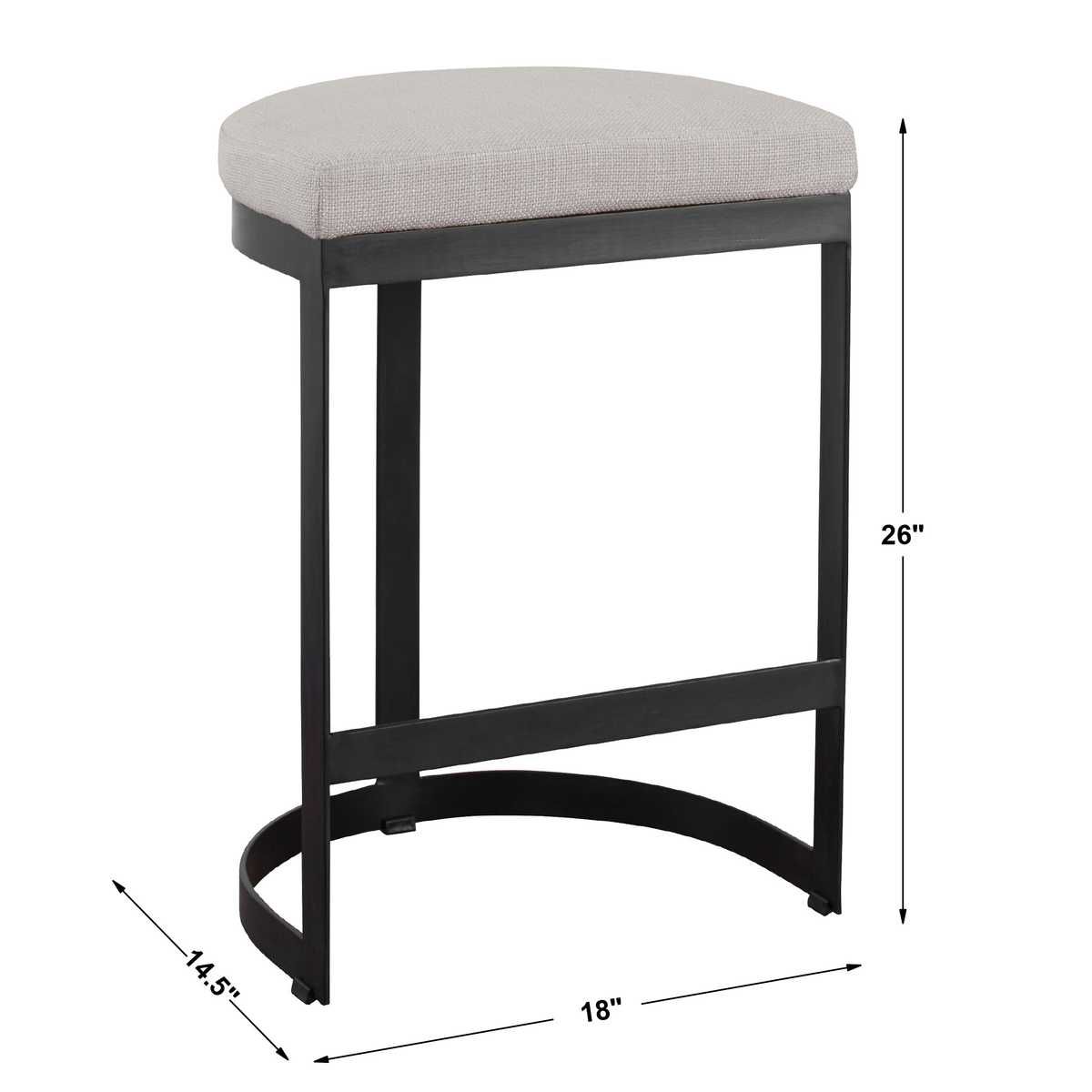 Ivanna Counter Stool, Black - Beige – Furniture by Uttermost | Sutter & Vale