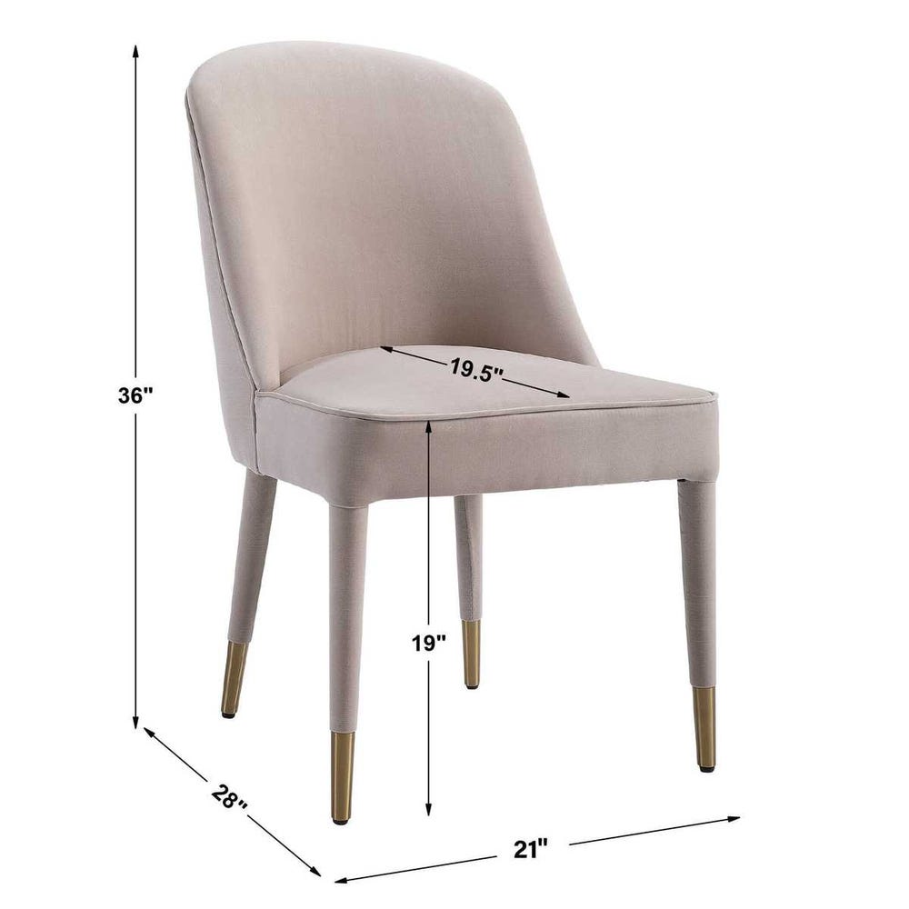 Brie Armless Chair, Champagne, 2 Per Box, Priced Each