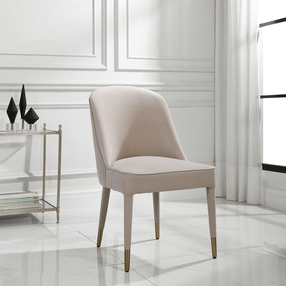 Brie Armless Chair, Champagne, 2 Per Box, Priced Each – Furniture by Uttermost | Sutter & Vale