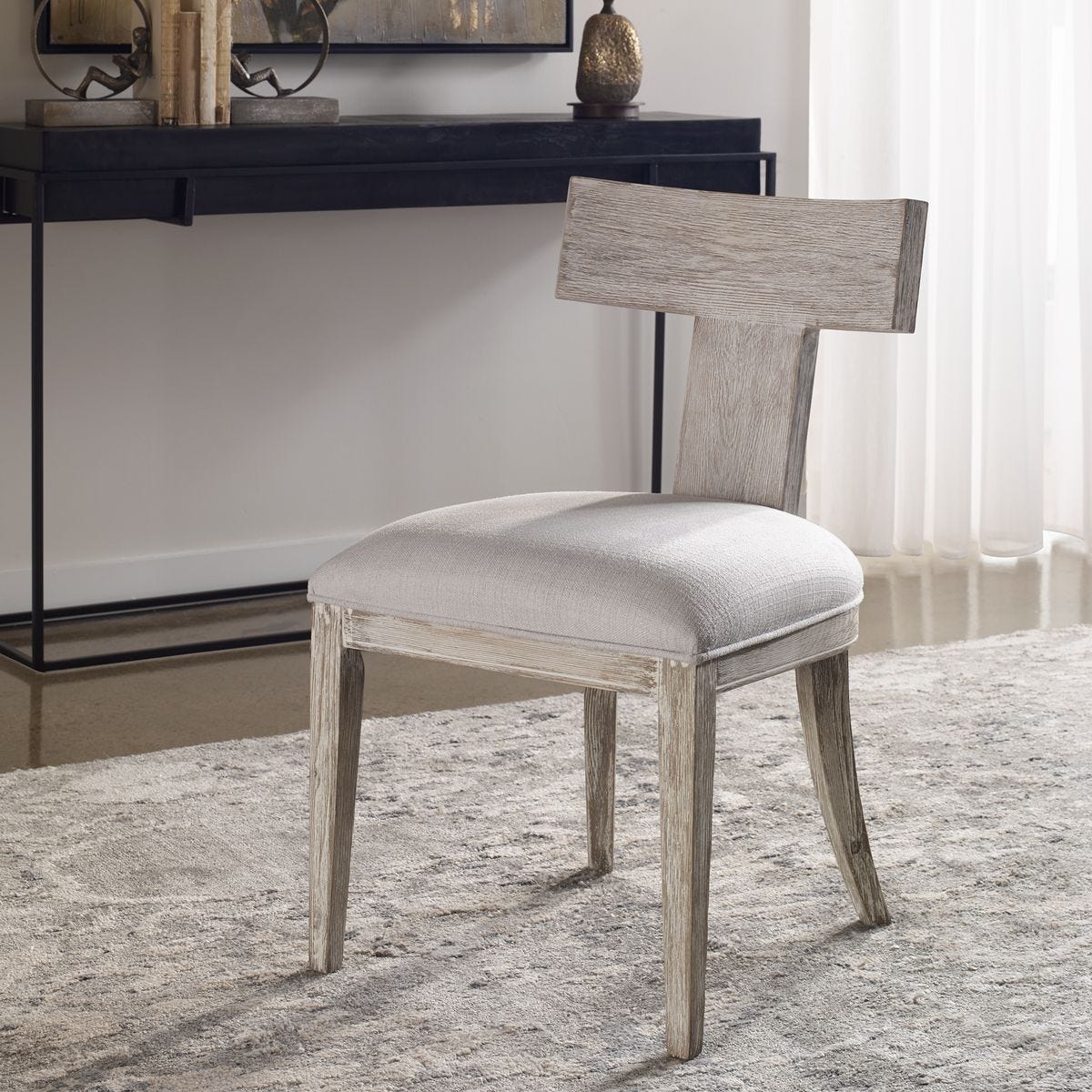 Idris Armless Chair, White, 2 Per Box, Priced Each – Furniture by Uttermost | Sutter & Vale