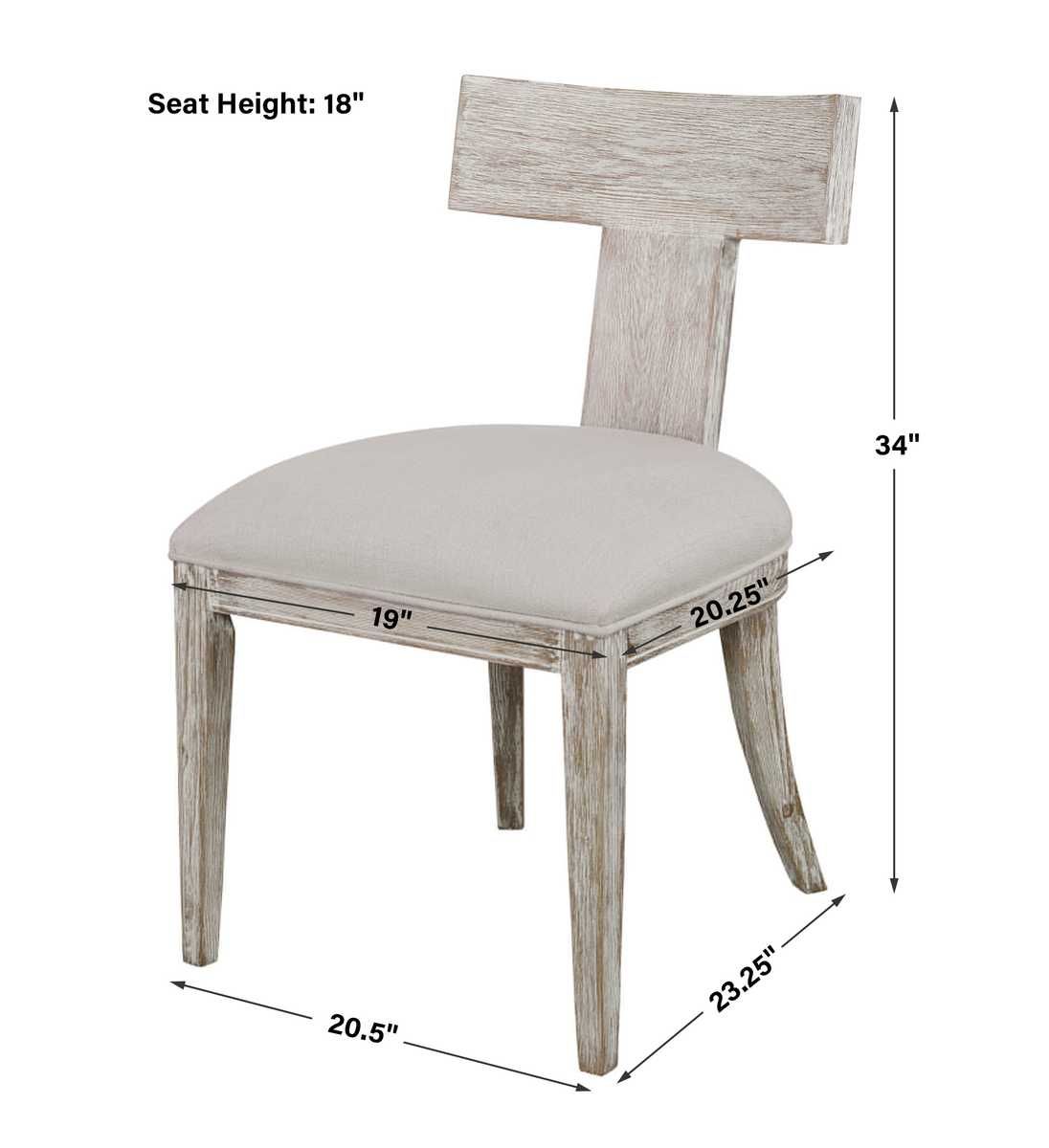 Idris Armless Chair, White, 2 Per Box, Priced Each – Furniture by Uttermost | Sutter & Vale