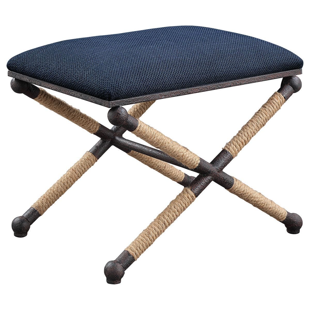 Firth Small Bench, Navy – Furniture by Uttermost | Sutter & Vale