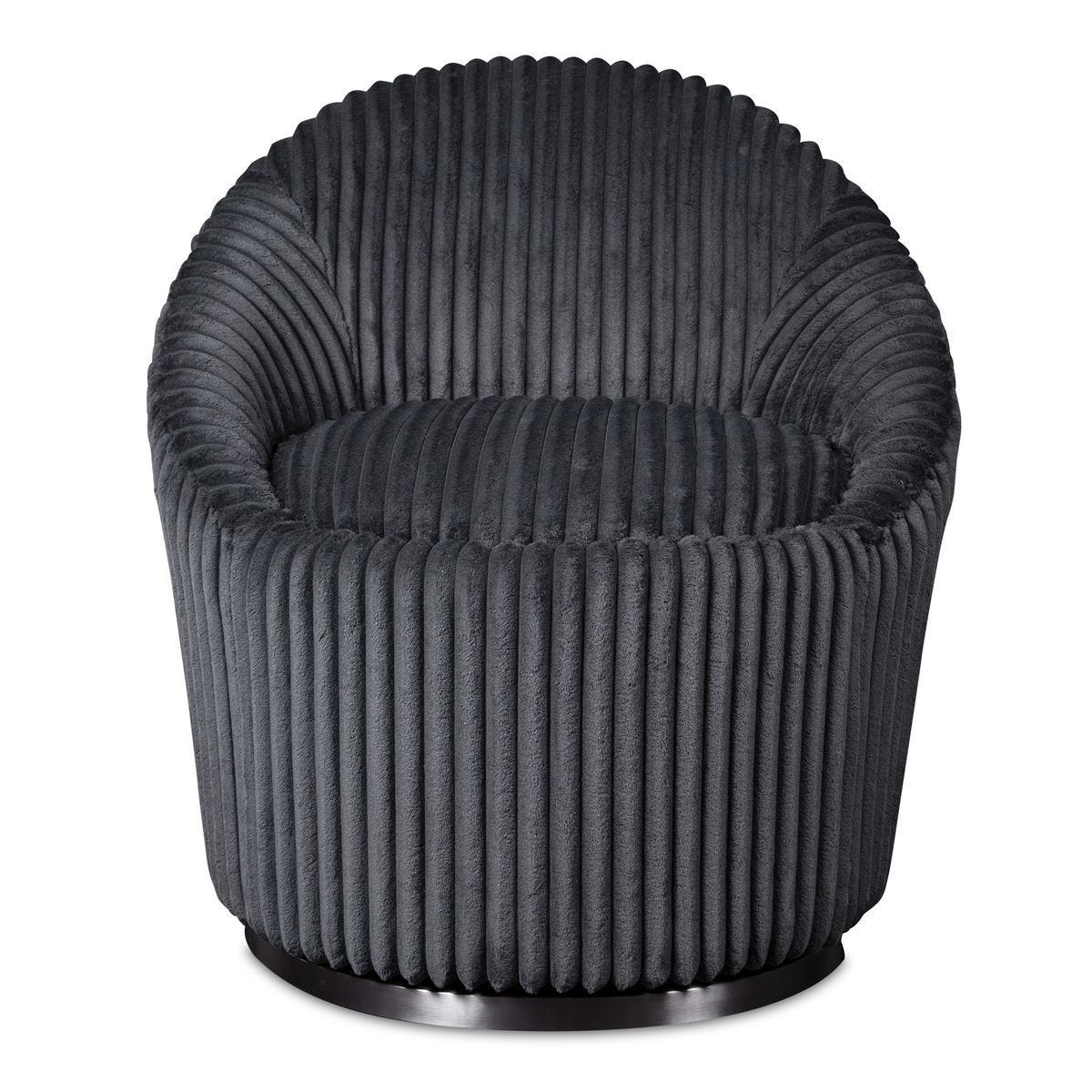 Crue Swivel Chair, Gunmetal – Furniture by Uttermost | Sutter & Vale