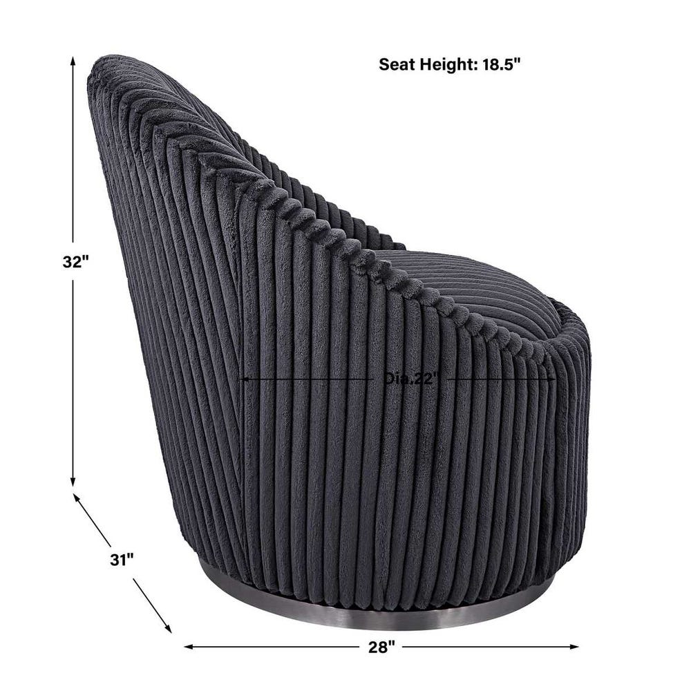 Crue Swivel Chair, Gunmetal