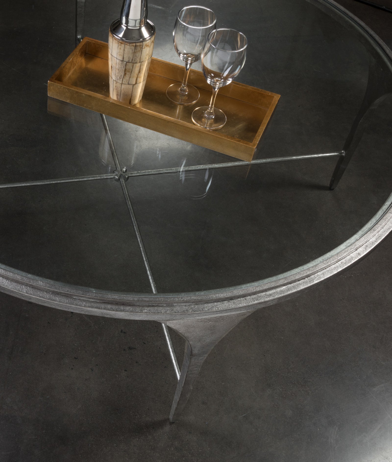 Porto Silver Round Cocktail Table