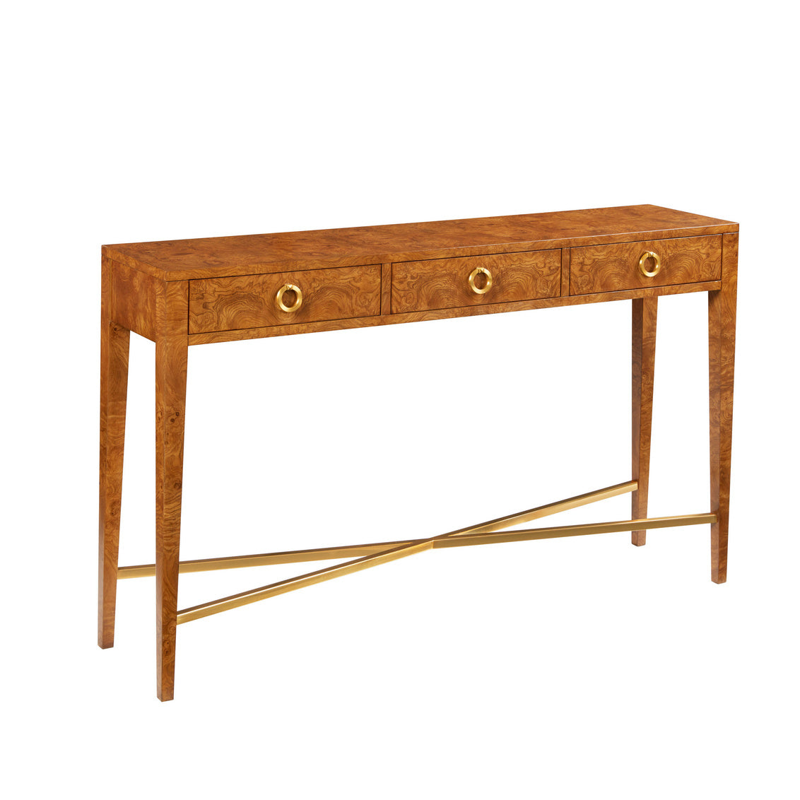 Modern History Modernist Three Drawer Hall Console-Burl MH1183F02