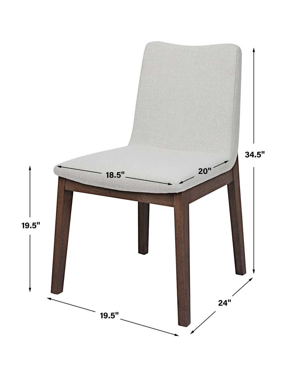 Delano Armless Chair, Walnut, 2 PER BOX, Priced Each – Furniture by Uttermost | Sutter & Vale
