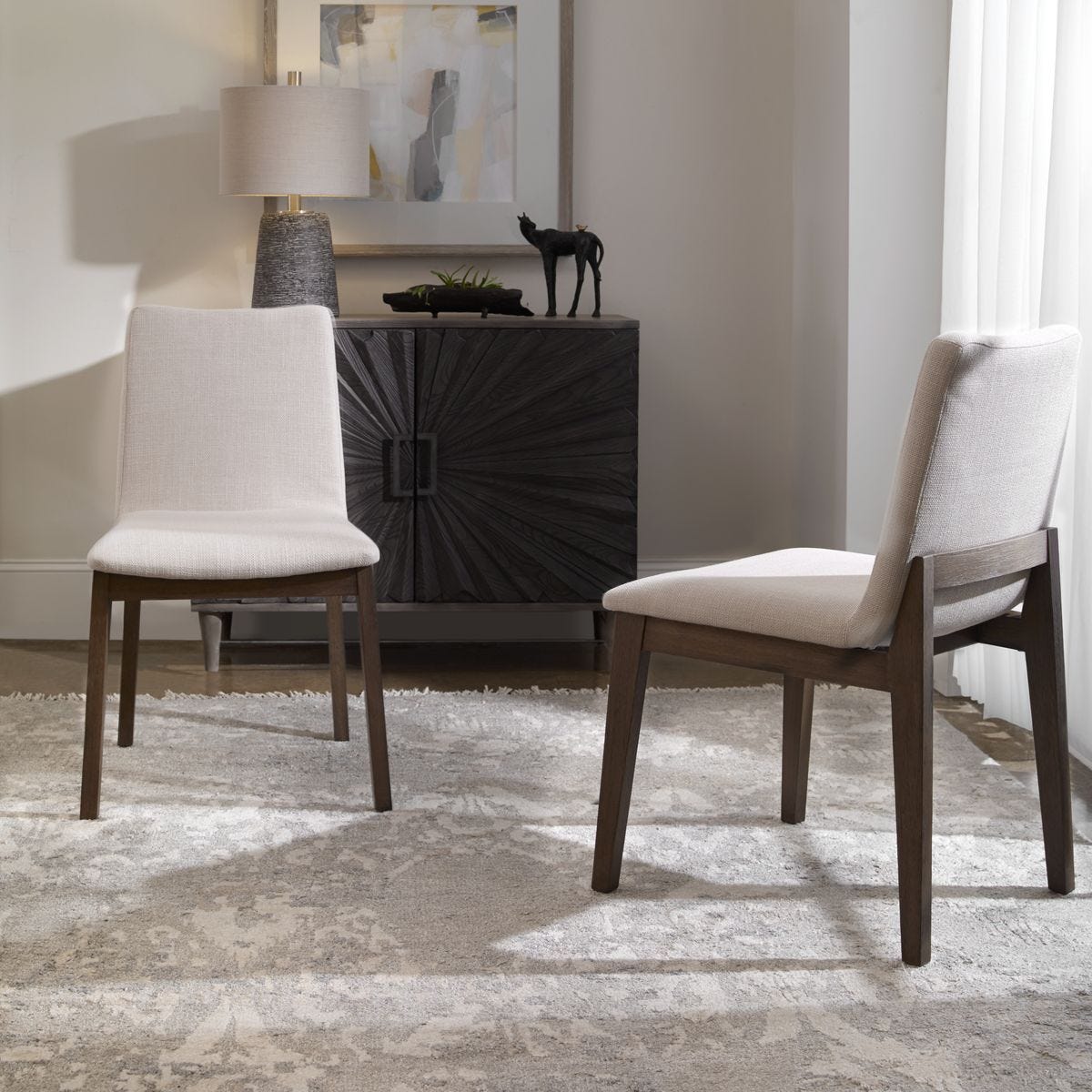 Delano Armless Chair, Walnut, 2 PER BOX, Priced Each – Furniture by Uttermost | Sutter & Vale