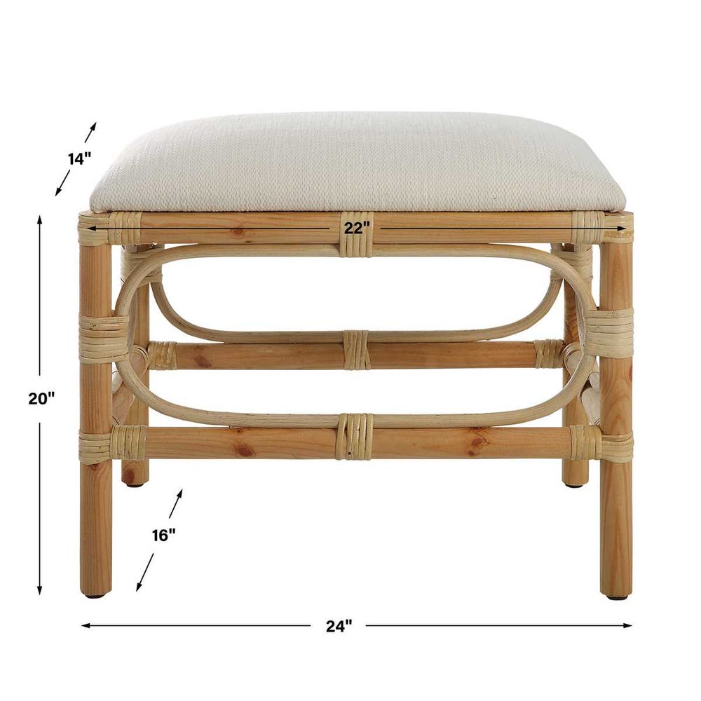 Laguna Small Bench, White