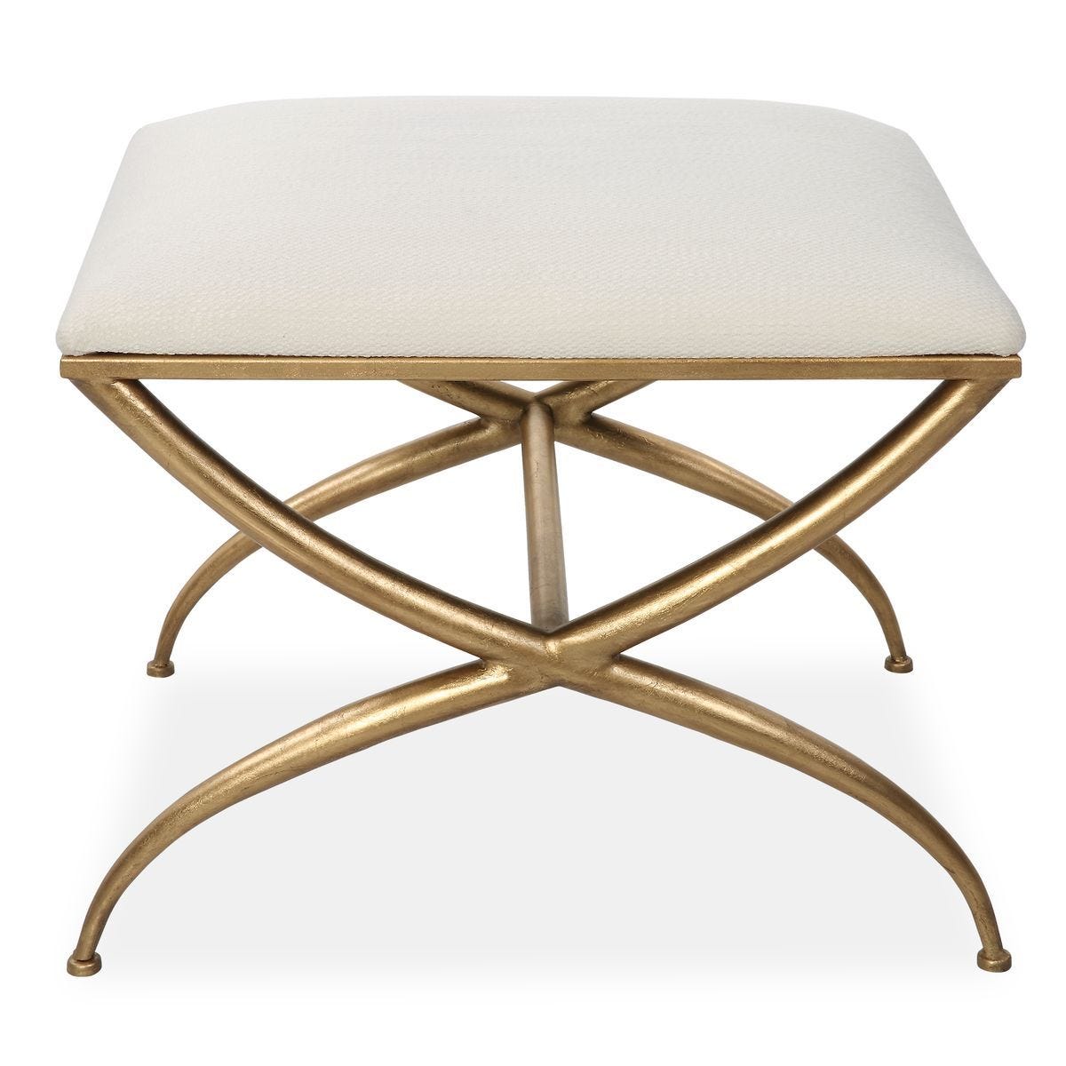 Crossing Small Bench, White – Furniture by Uttermost | Sutter & Vale