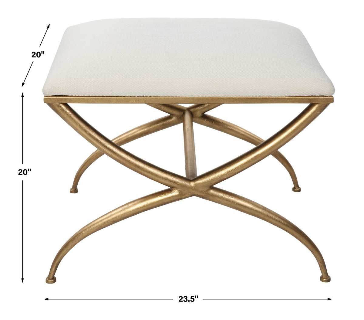 Crossing Small Bench, White – Furniture by Uttermost | Sutter & Vale