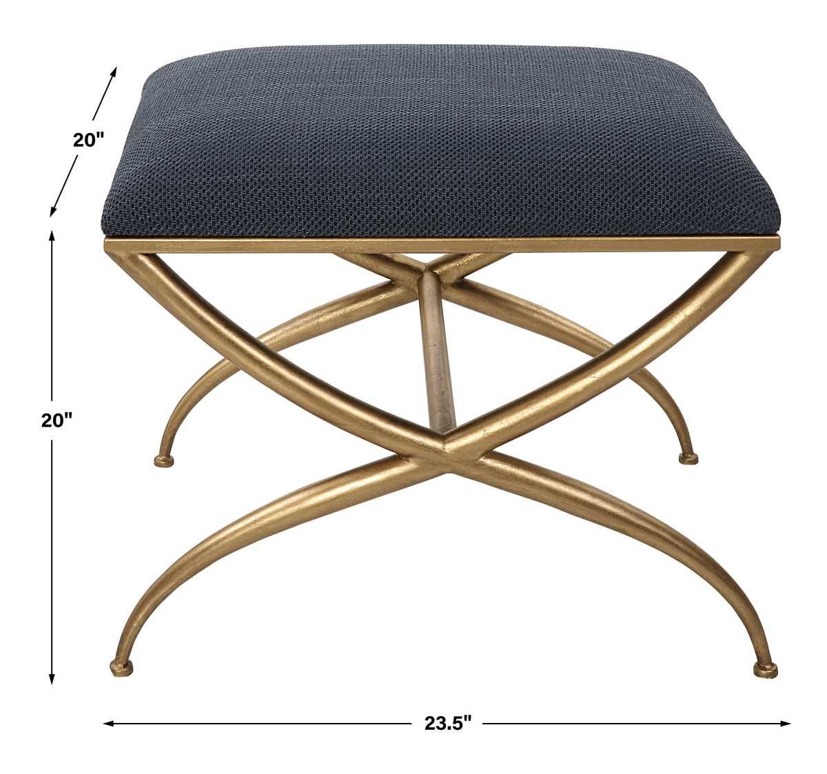 Crossing Small Bench, Navy – Furniture by Uttermost | Sutter & Vale