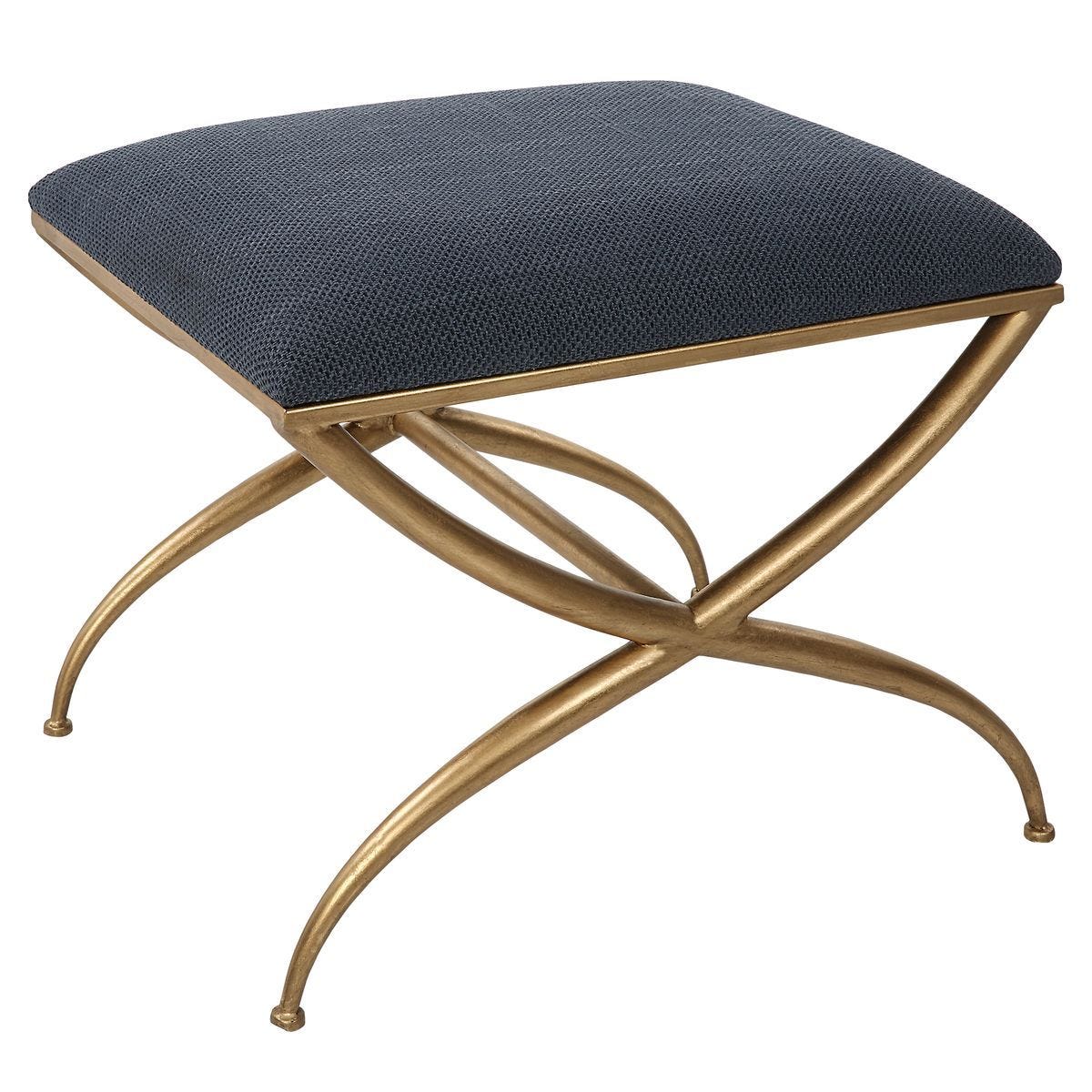 Crossing Small Bench, Navy – Furniture by Uttermost | Sutter & Vale
