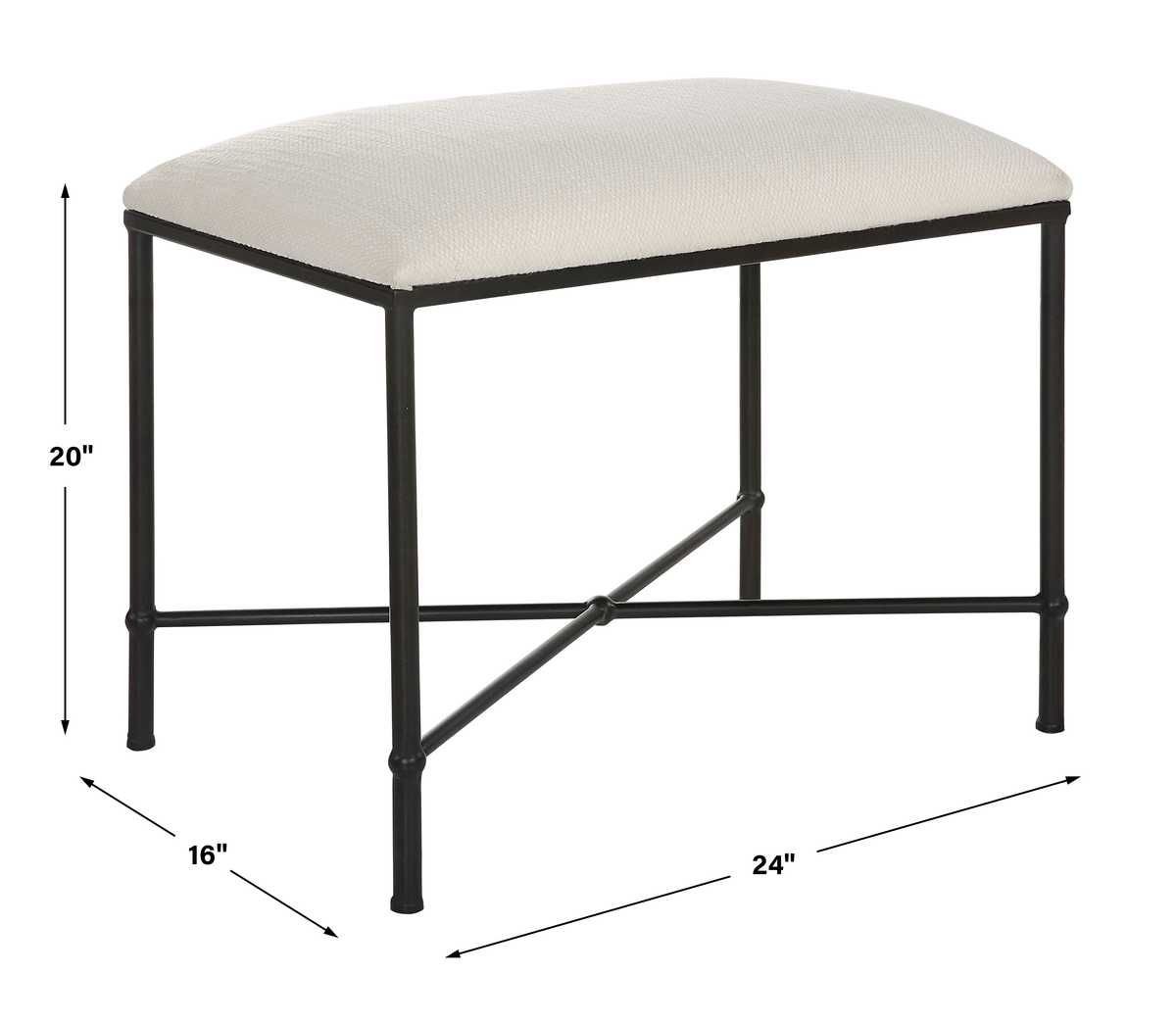 Avenham Small Bench, Black – Furniture by Uttermost | Sutter & Vale