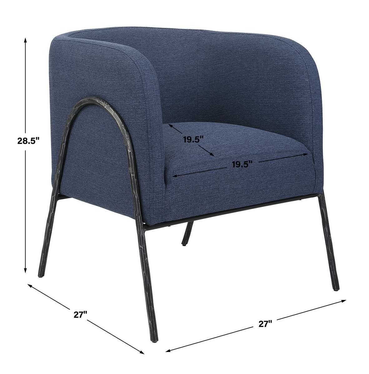 Jacobsen Accent Chair, Denim – Furniture by Uttermost | Sutter & Vale