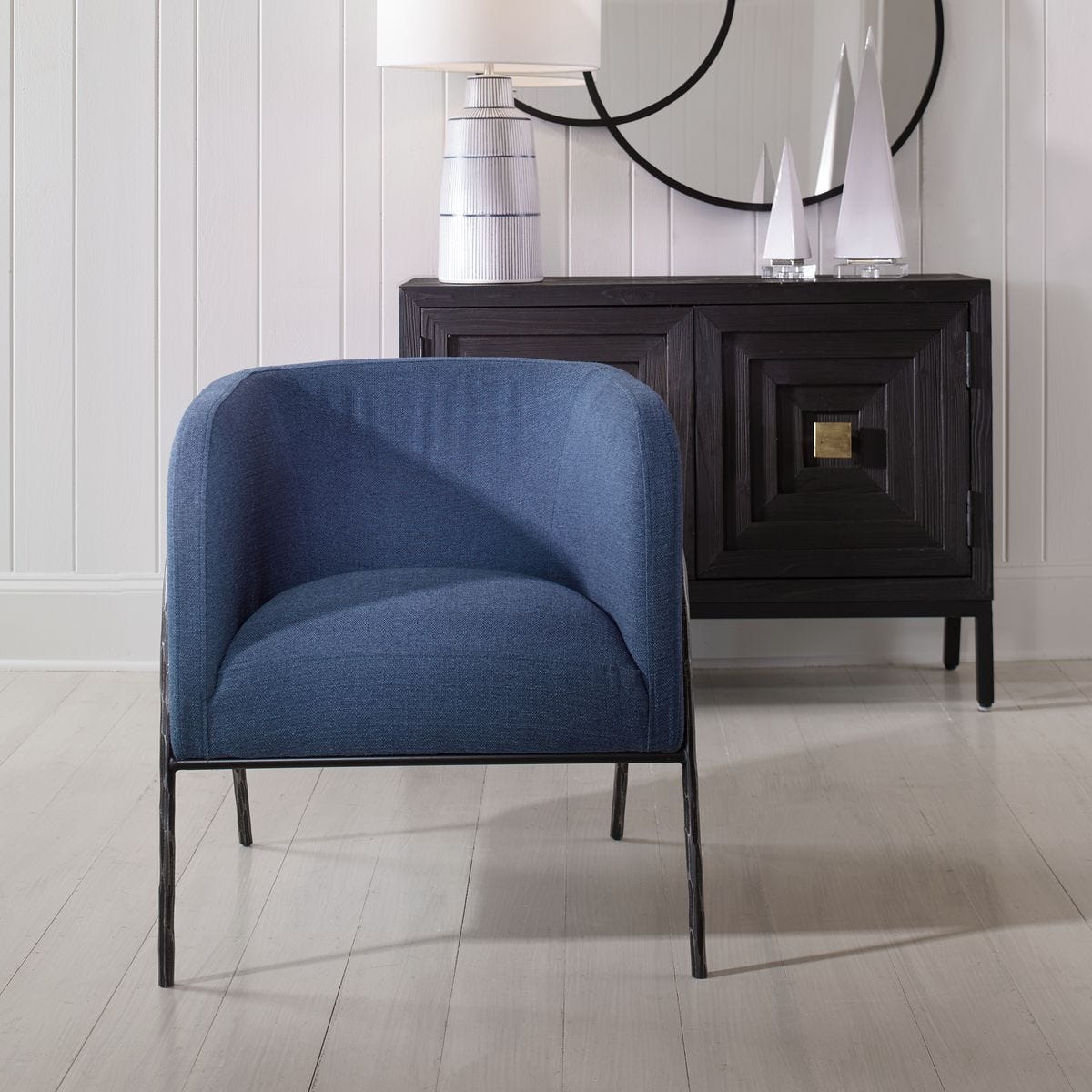 Jacobsen Accent Chair, Denim – Furniture by Uttermost | Sutter & Vale