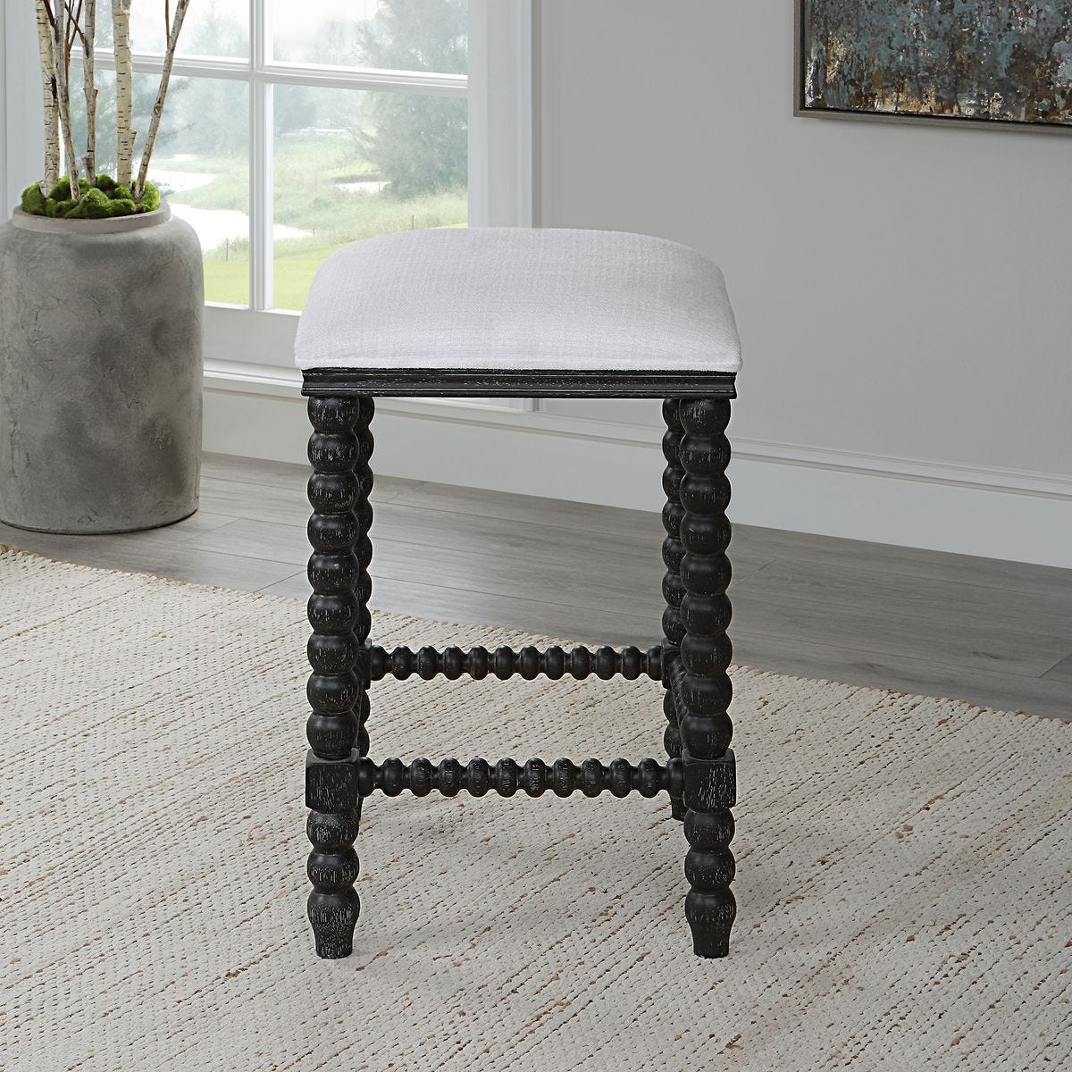 Pryce Counter Stool, Black – Furniture by Uttermost | Sutter & Vale