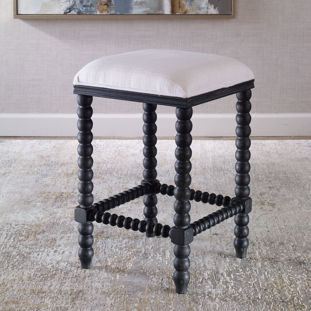 Pryce Counter Stool, Black – Furniture by Uttermost | Sutter & Vale