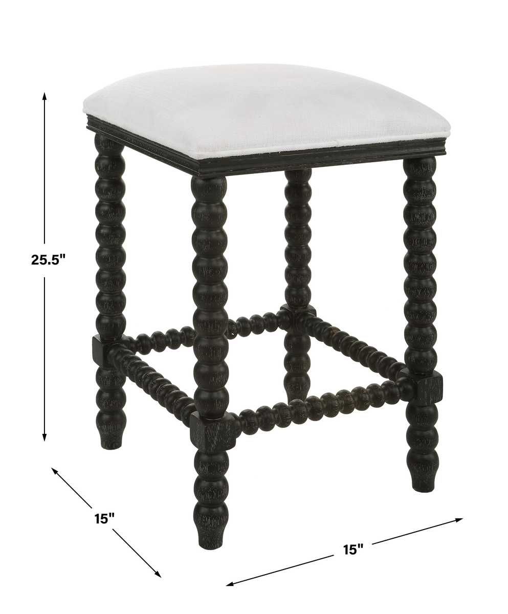 Pryce Counter Stool, Black – Furniture by Uttermost | Sutter & Vale