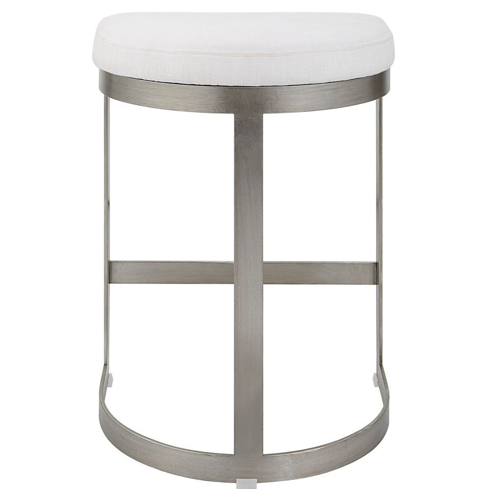 Ivanna Counter Stool, Silver - White