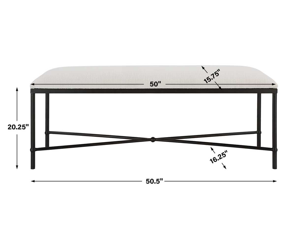 Avenham Bench, Black – Furniture by Uttermost | Sutter & Vale